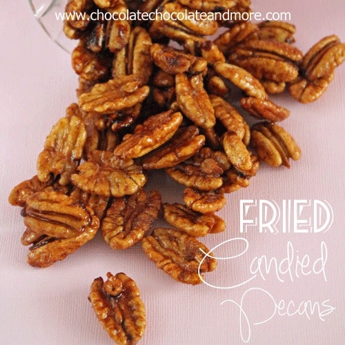 Fried Candied Pecans-dip them in chocolate for even more deliciousness ...