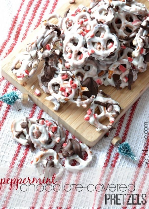 Peppermint Chocolate Covered Pretzels