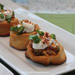 Loaded Potato Pinwheels-start with crescent dough then filled with potato, bacon and cheese, an easy tasty appetizer!
