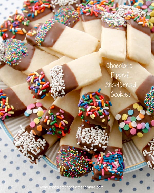 Chocolate Dipped Shortbread Cookies - Chocolate Chocolate and More!