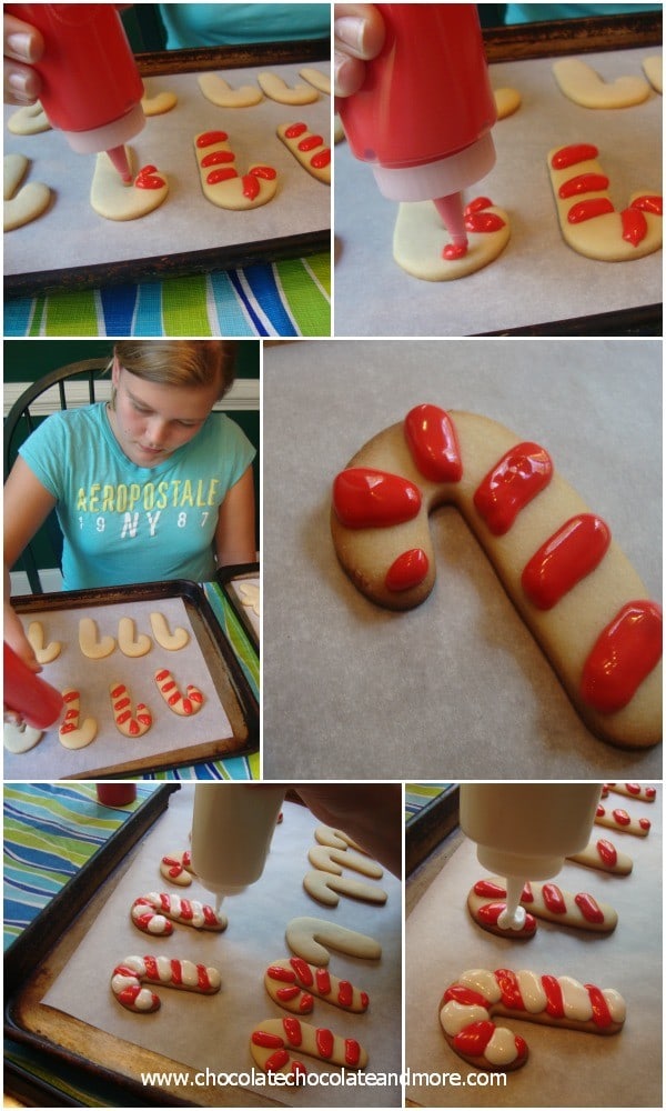 Decorating Cookies with Royal Icing-Candy Cane Cookies