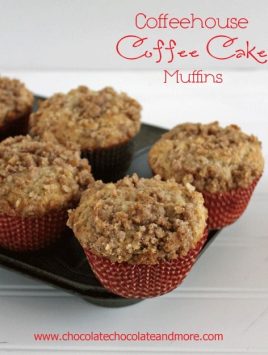These Coffeehouse Coffee Cake Muffins are so good, they have the streusel on the top and inside!