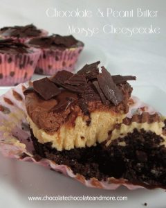 No Bake Chocolate Peanut Butter Mousse Cheesecake, so smooth and creamy, perfect for those too hot to bake summer days!