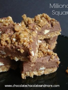 Millionaire Squares-delicious fudge filling and you won't believe what the crust is made of!