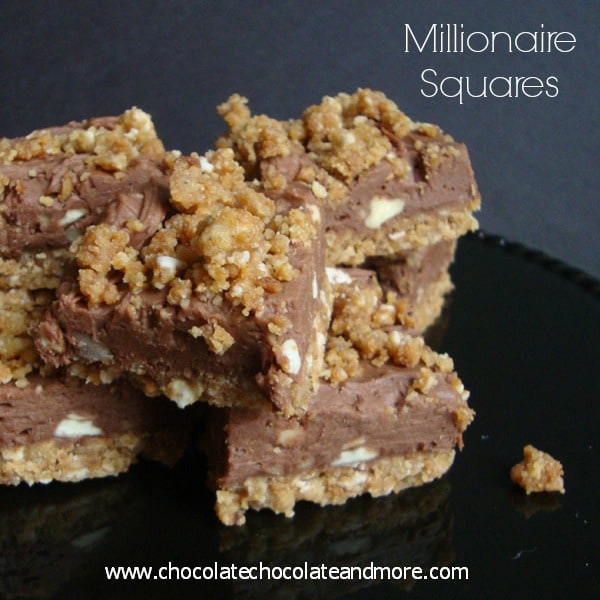 Millionaire Squares-delicious fudge filling and you won't believe what the crust is made of!