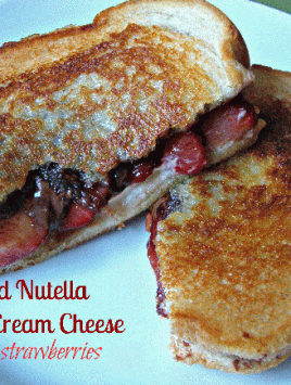Grilled Nutella and Cream Cheese Sandwich with Strawberries