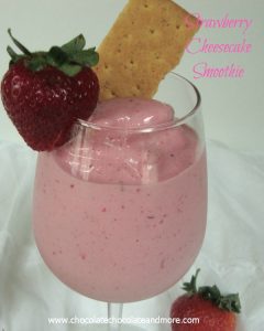 Strawberry Cheesecake Smoothie-perfect for breakfast or an afternoon pick me up!