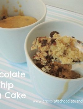 Chocolate Chip Cookie Dough Mug Cake-perfect when you just want a little something sweet!