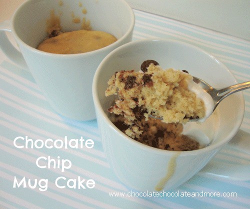 Chocolate Chip Cookie Dough Mug Cake-perfect when you just want a little something sweet!