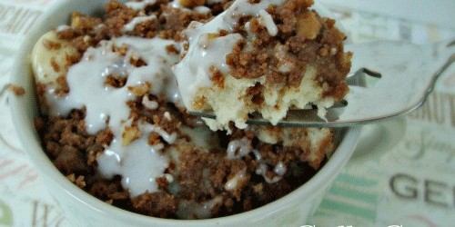 Coffee Cake in a mug-when you just want one serving, not a whole cake, and it's so good!