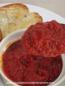 Homemade Pizza sauce from www.ChocolateChocolateandmore.com
