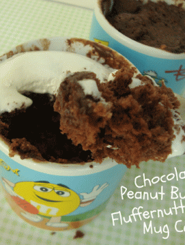 Chocolate Peanut Butter Fluffernutter Mug Cake