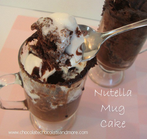 Nutella Mug Cake-in less than 5 minutes you can be enjoying this delicious, easy to make cake in a mug!