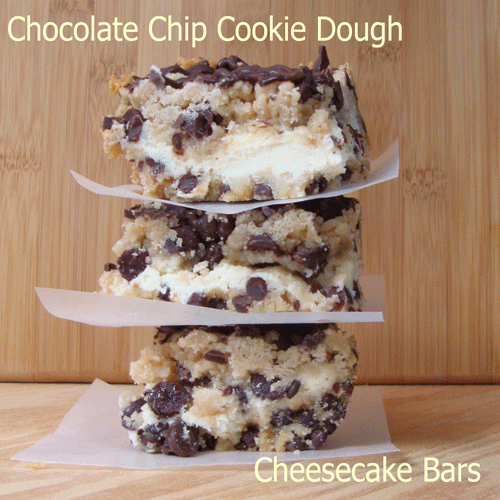 Chocolate Chip Cookie Dough Cheesecake Bars