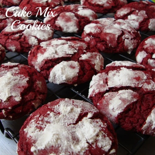 Red velvet Cake Mix Cookies