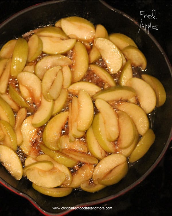 Fried Apples-just a few simple ingredients, butter, brown sugar cinnamon and apples fried up southern style!