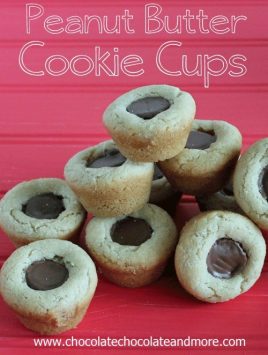 Peanut Butter Cookie Cups-A mini peanut butter cup surrounded by peanut butter cookie, a double treat!