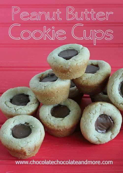 Peanut Butter Cookie Cups-A mini peanut butter cup surrounded by peanut butter cookie, a double treat!