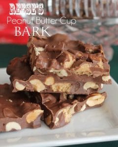Reese's Peanut Butter Cup Bark-sure to satisfy and chocolate and peanut butter lover.