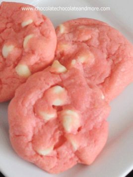 Cherry White Chocolate Pudding Cookies-using Jello to give them that perfect Cherry flavor