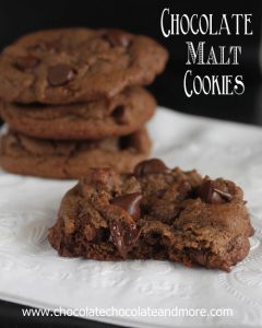 Chocolate Malt Cookies with Chocolate Chips