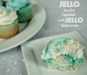 Jello Swirled Cupcakes with Jello Swirled Buttercream