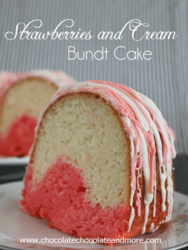 Strawberries and Cream Bundt Cake using Jell-o