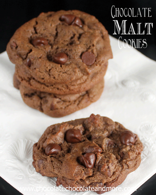 Chocolate malt Cookies with Chocolate Chips