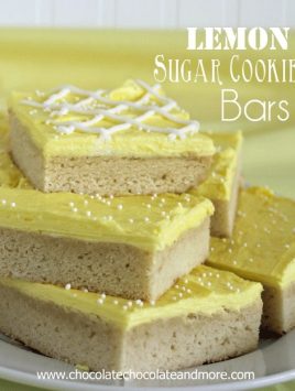 Lemon Sugar Cookie Bars-a quick and easy treat and so pretty!