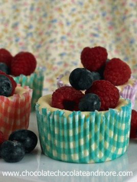 Mini Lemon Cheesecakes with fresh berries-the perfect light dessert