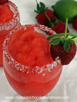 Strawberry Margarita Slurpees for Cinco de Mayo-with or without alcohol, they're tasty and fun to drink