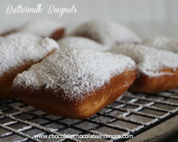 Buttermilk Beignets- a yummy, yeasty, powdered sugared drenched taste of heaven.