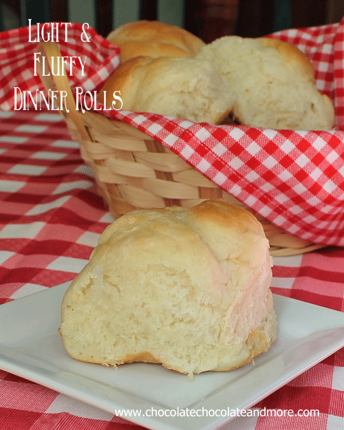 Light and fluffy Dinner Rolls from www.chocolatechocolateandmore.com
