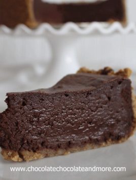 Chocolate Mousse Cake-deep rich mousse with a walnut crust!