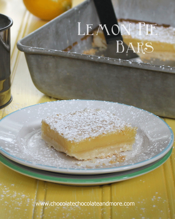 Lemon Pie Bars-all the taste of a Lemon Pie with the convenience of a handy bar