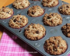 Chocolate Chip Graham Cracker Muffins, so good you'll think you're eating a cookie for breakfast!