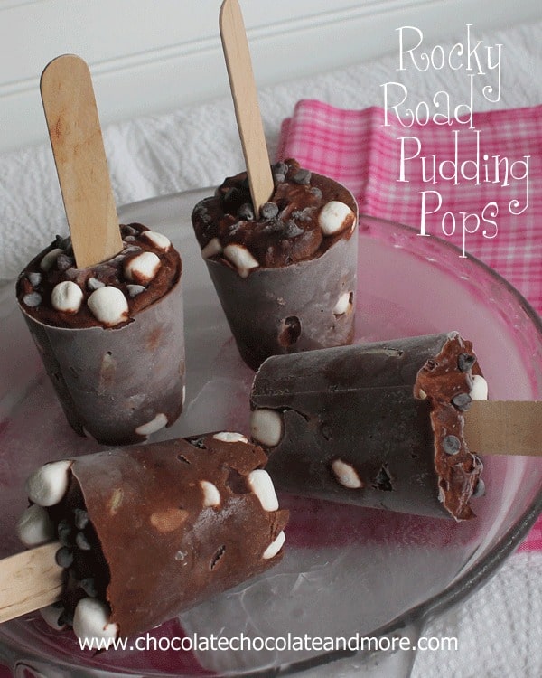Homemade Rocky Road Recipes - Rocky Road Pudding Pops | Homemade Recipes http://homemaderecipes.com/holiday-event/rocky-road-recipes-for-national-rocky-road-day