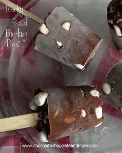 Rocky Road Pudding Popsicles, chocolate, marshmallows, almonds, all together in a frozen treat!