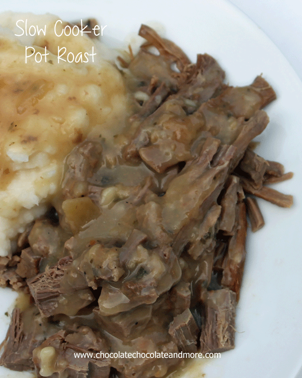 Slow Cooker Pot Roast-moist and full of flavor, perfect for a weeknight meal