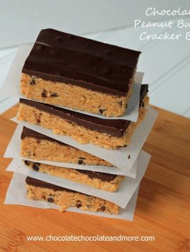 Chocolate Peanut Butter Cracker Bars-a great no-bake treat!