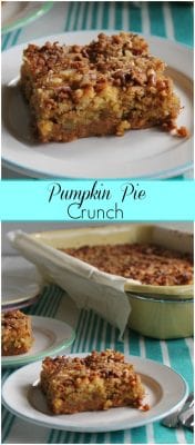 Pumpkin Pie Crunch-a perfect balance between pumpkin and my favorite sweet potato soufflé topping!