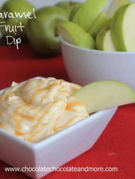Caramel Apple Fruit Dip-just 2 ingredients, perfect to enjoy as an afternoon snack or for a party!