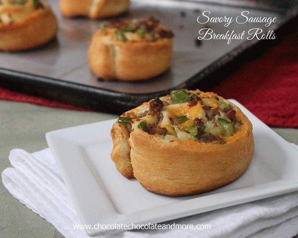 Savory Sausage Breakfast Rolls-easy to make and a great change up from the usual sweet roll.