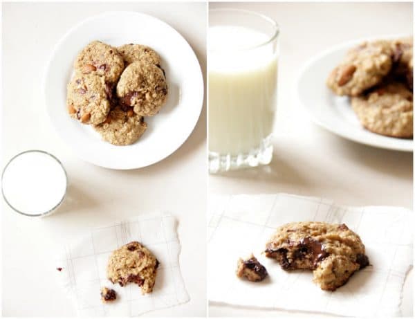 salted dark chocolate almond coconut oil cookies