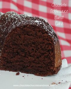 Chocolate Applesauce Bundt Cake-using applesauce makes for a delicious, moist cake, no frosting needed.