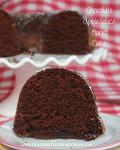 Chocolate Applesauce Bundt Cake-using applesauce makes for a delicious, moist cake, no frosting needed.