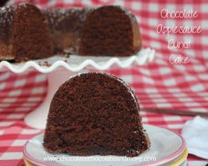 Chocolate Applesauce Bundt Cake-using applesauce makes for a delicious, moist cake, no frosting needed.