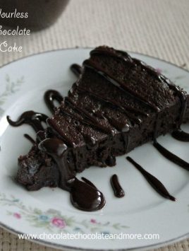 Flourless Chocolate Cake drizzled with Chocolate Ganache