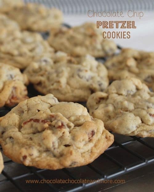 Chocolate Chip Pretzel Cookies-50 Cookie Recipes to Fill Your Cookie Jar | www.chocolatechocolateandmore.com