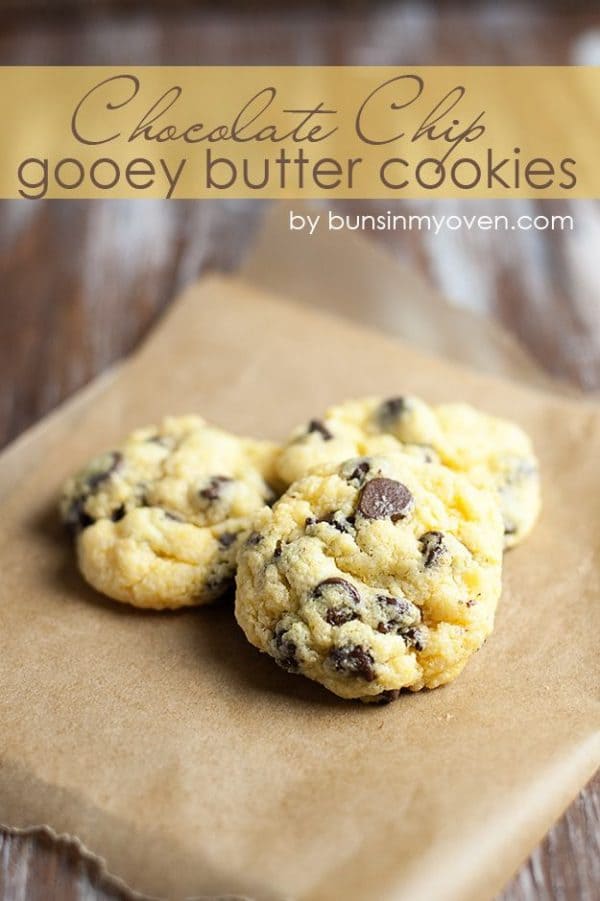 Chocolate Chip Gooey Butter Cookies-50 Cookie Recipes to Fill Your Cookie Jar | www.chocolatechocolateandmore.com